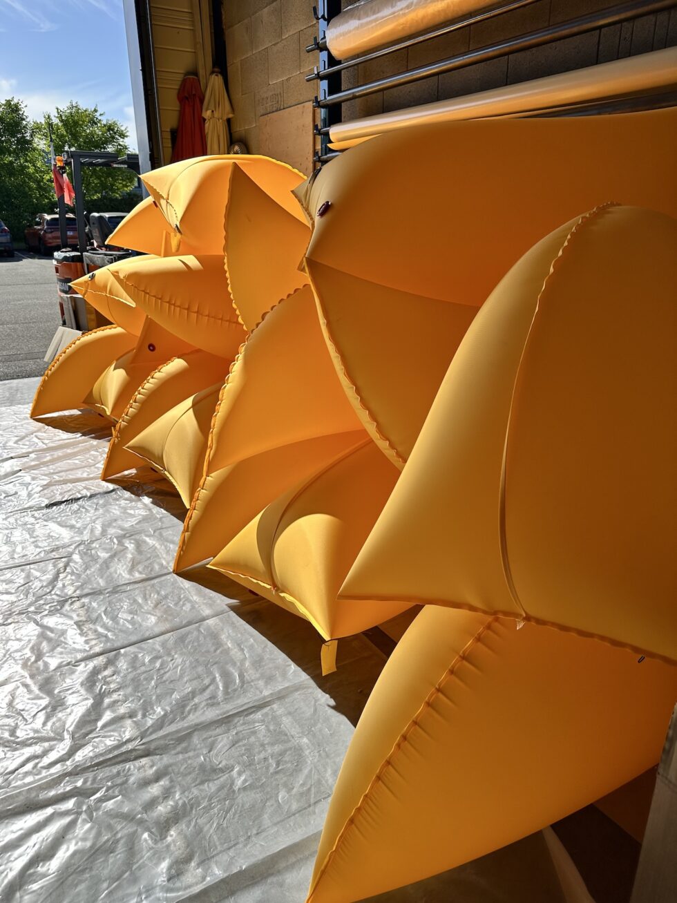 Bouée jaune pour bateau - Soudure haute fréquence et couture industrielle