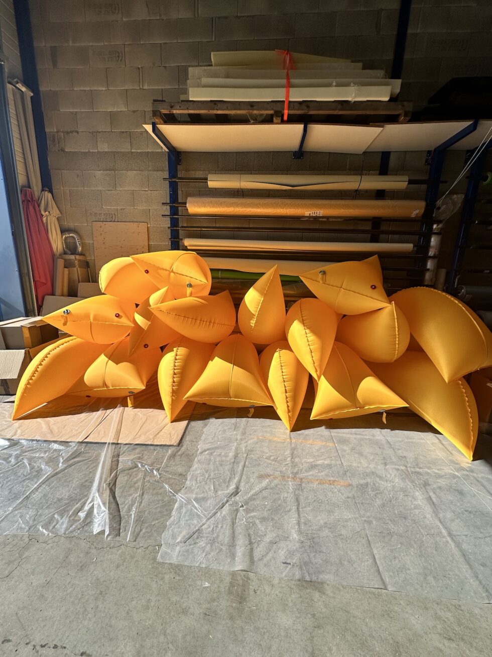 Bouée jaune pour bateau - Soudure haute fréquence et couture industrielle