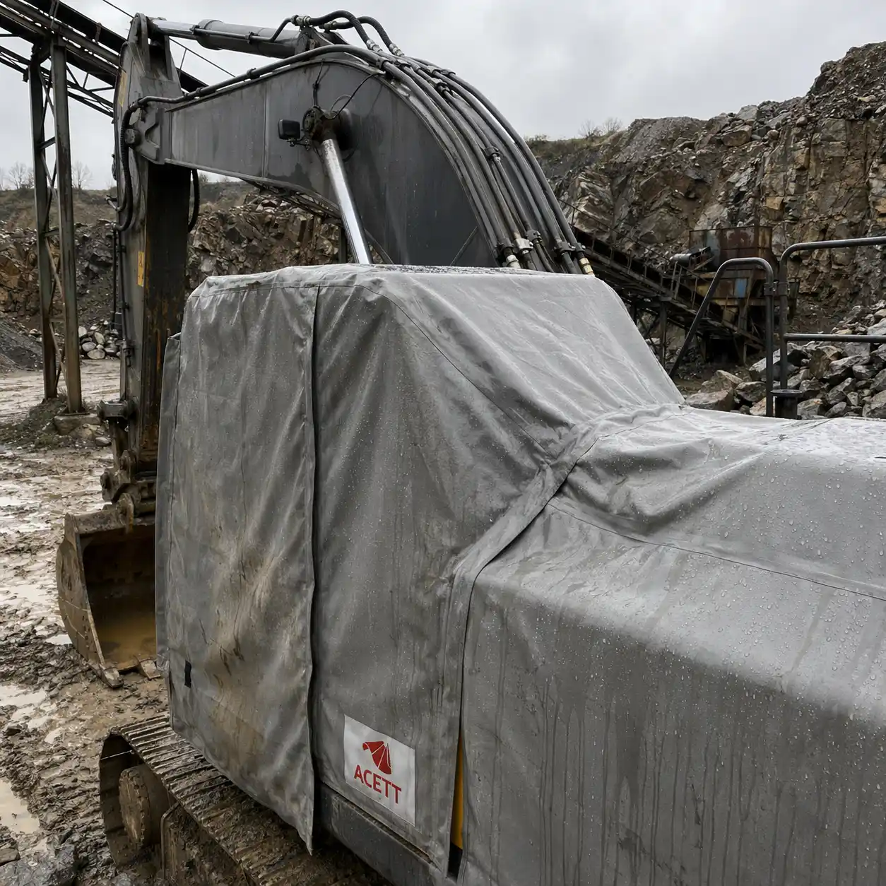 Bâche textile industrielle pelleteuse ACETT